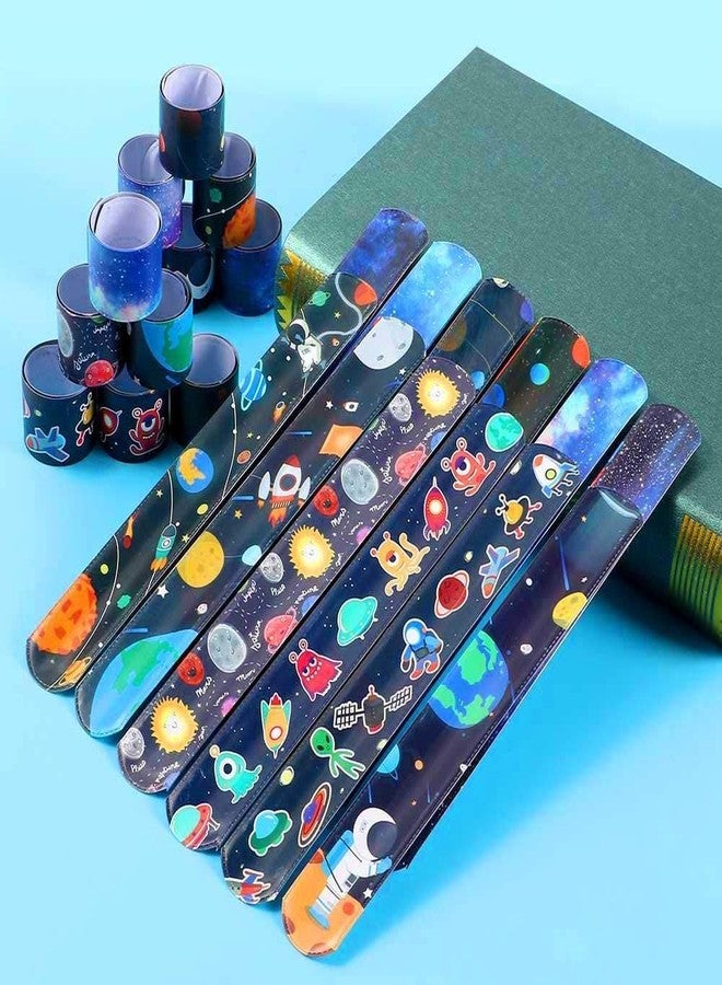 STORE 2508 Pack of 36 Planet Starry Night Astronaut Theme Slap Bracelets Bands for Kids Birthday Party Return Gifts for Boys Girls - Image 3